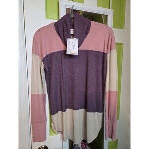 Lularoe Aubrey WIDE STRIPE Womens Shirt Size XS NWT Button Detail‎ on Sleeves